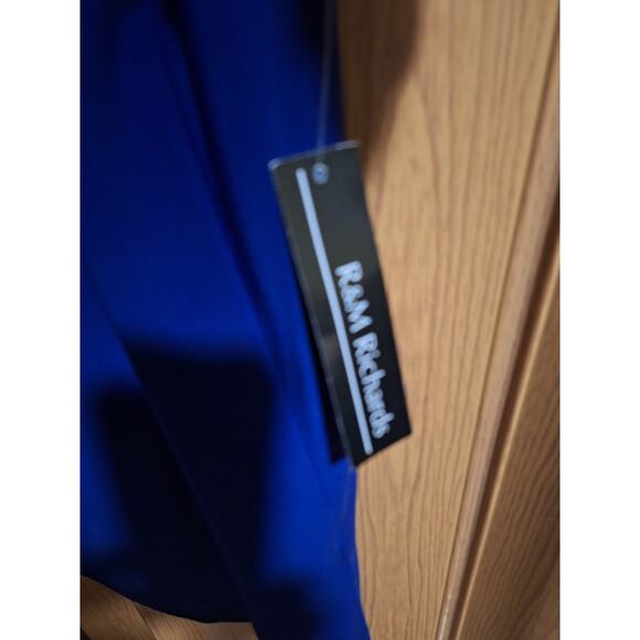 RNWT R&M Richards Women’s 20W Blue Illusion Bell-Sleeve V-Neck Wrap Dress - Picture 3 of 3